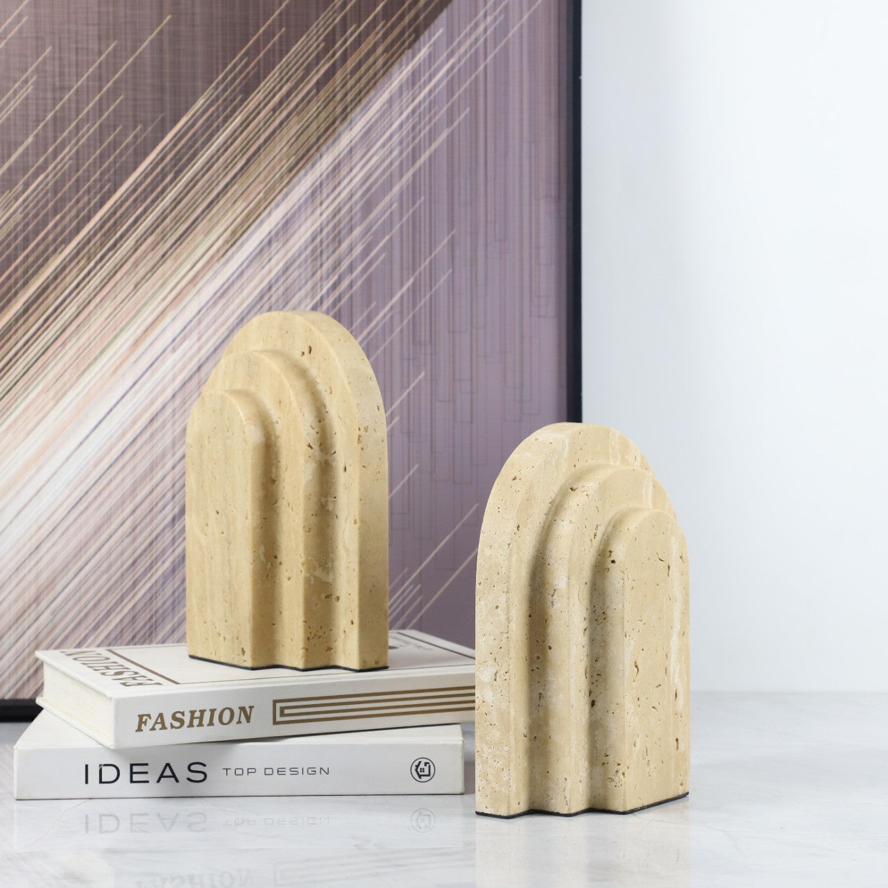 Natural Travertine Bookends