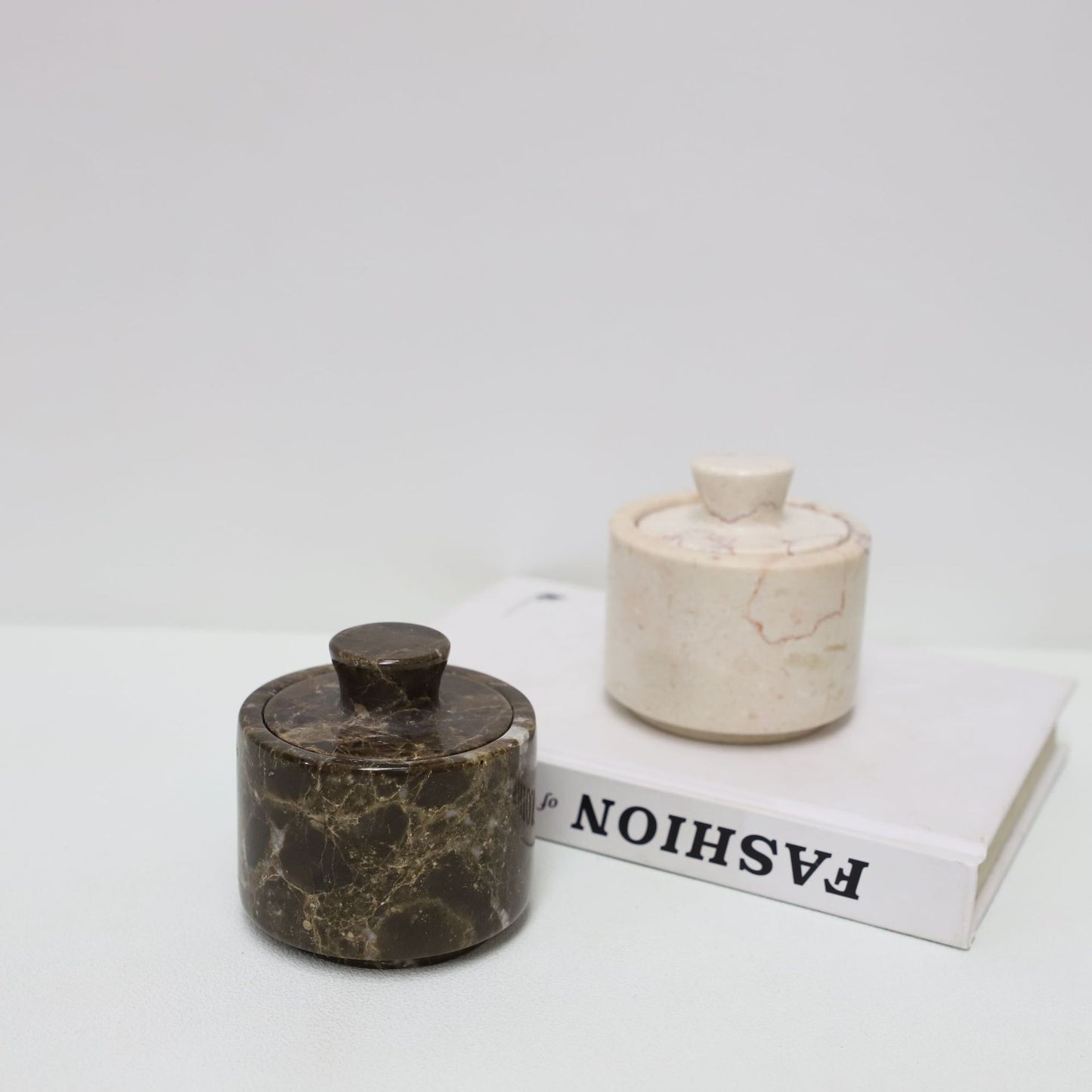 Marble Salt Cellar with Lid