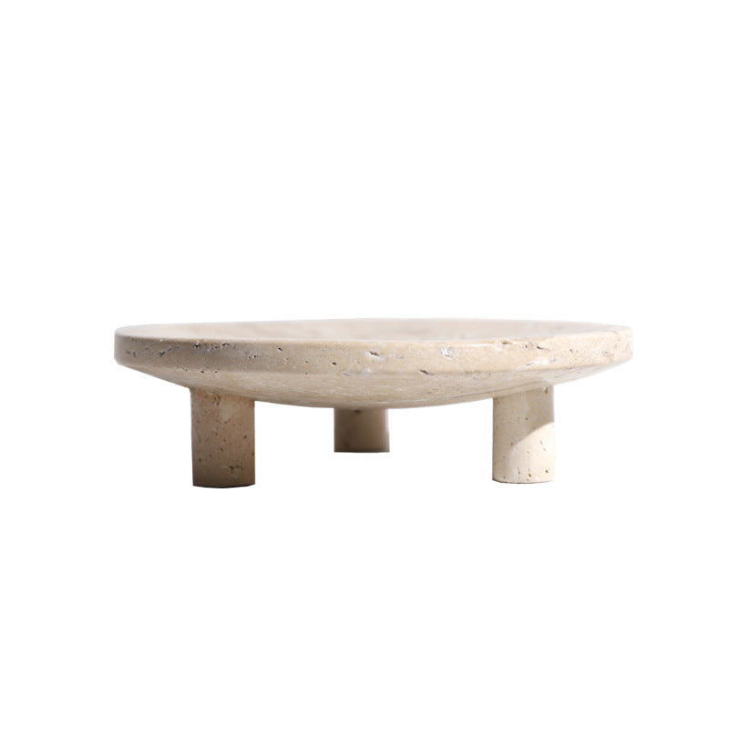 Three-Legged Travertine Counter Bowl