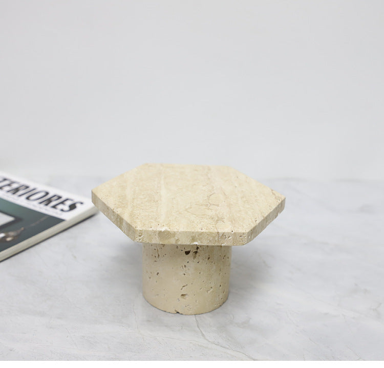 Travertine Hexagon Stand