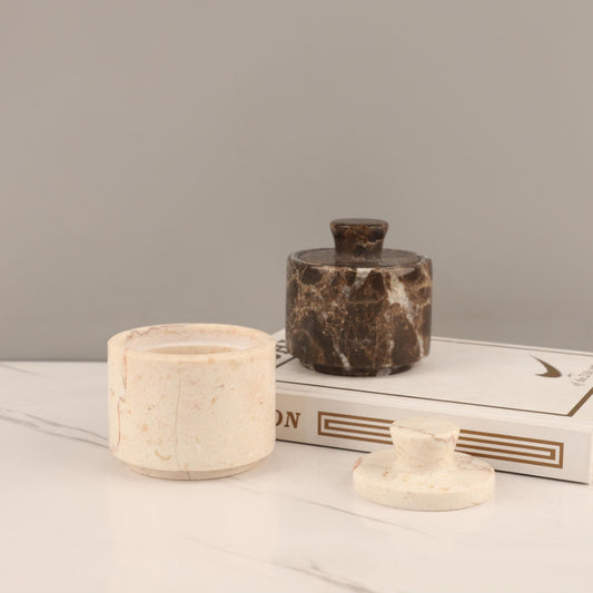 Marble Salt Cellar with Lid