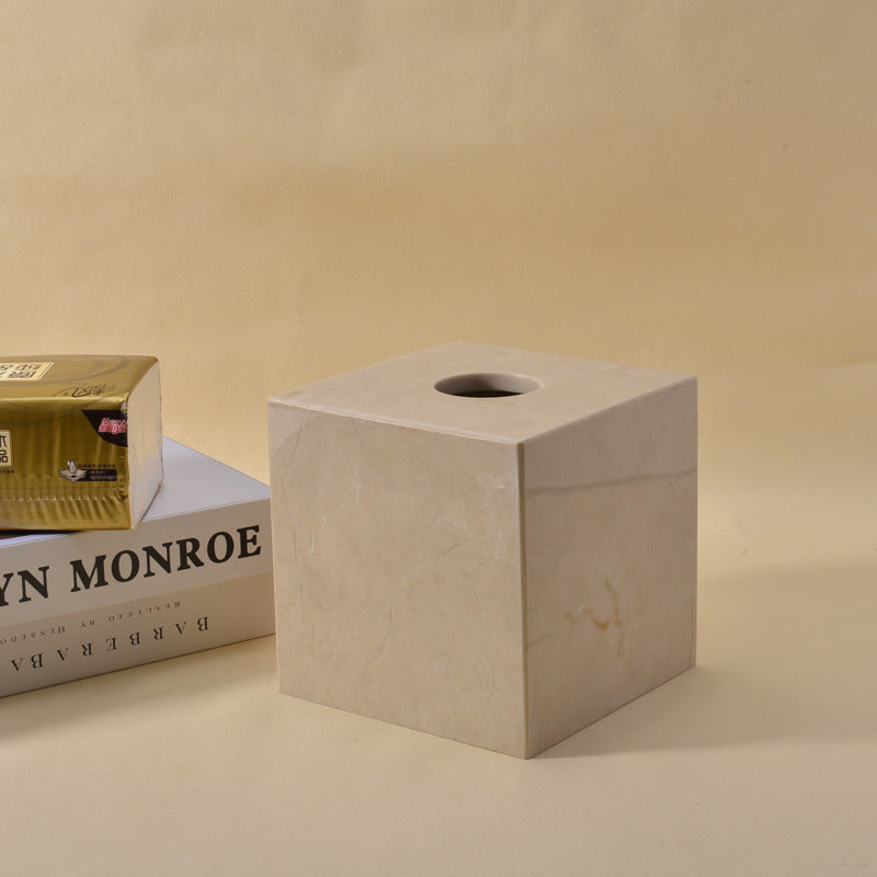 Square Marble Tissue Box Holder