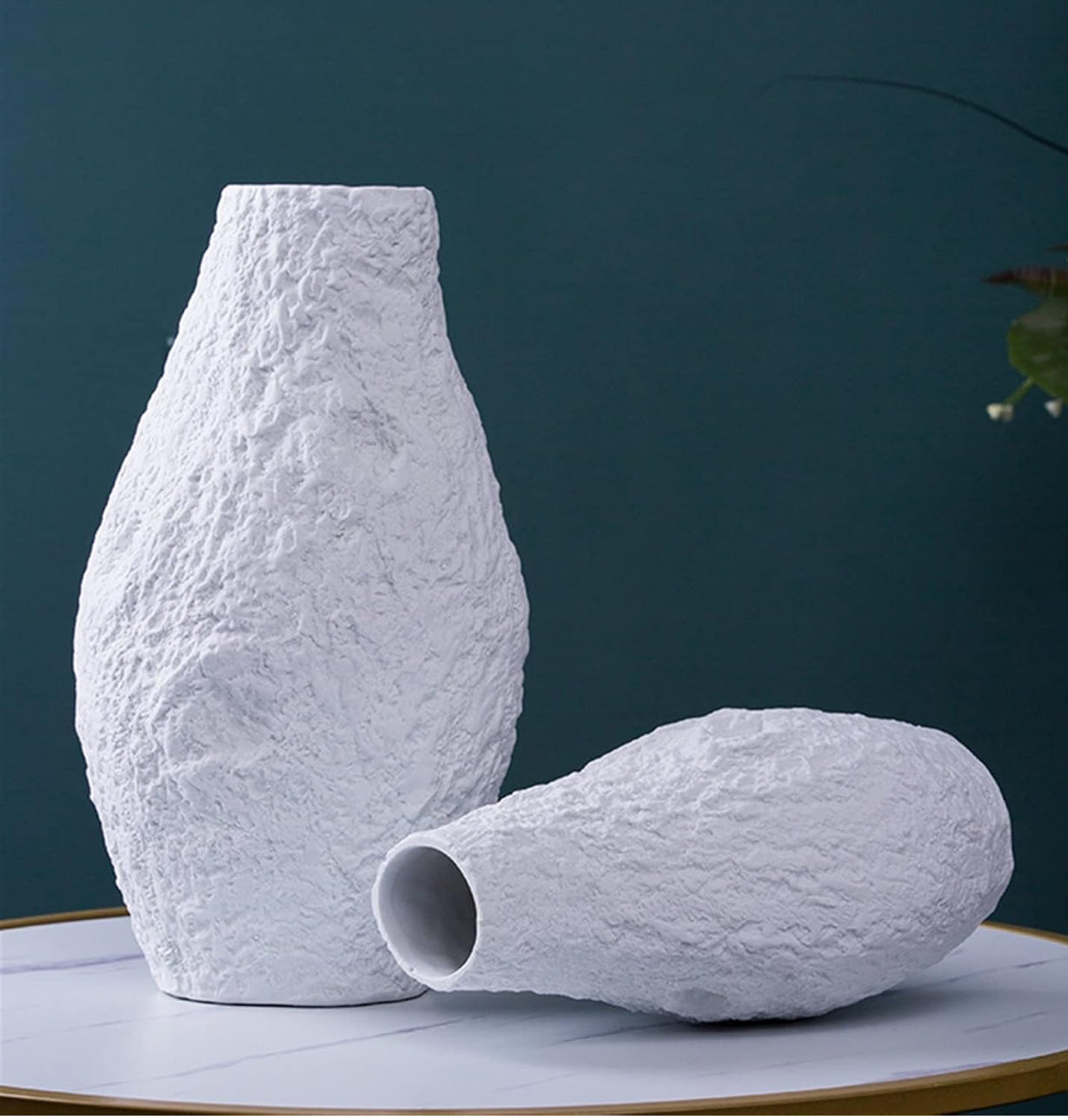 White Textured Ceramic Vase