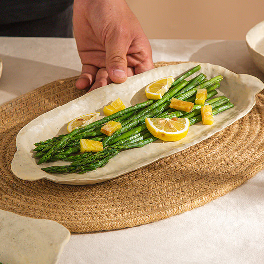 Ridged Ceramic Dinner Plate