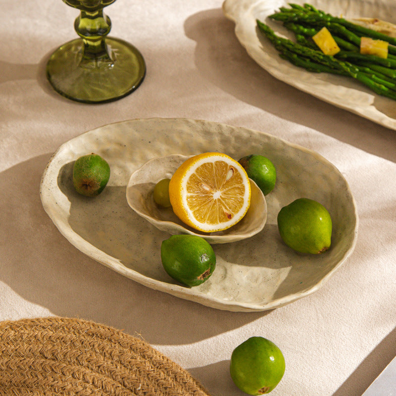 4-Piece Ridged Ceramic Dining Set