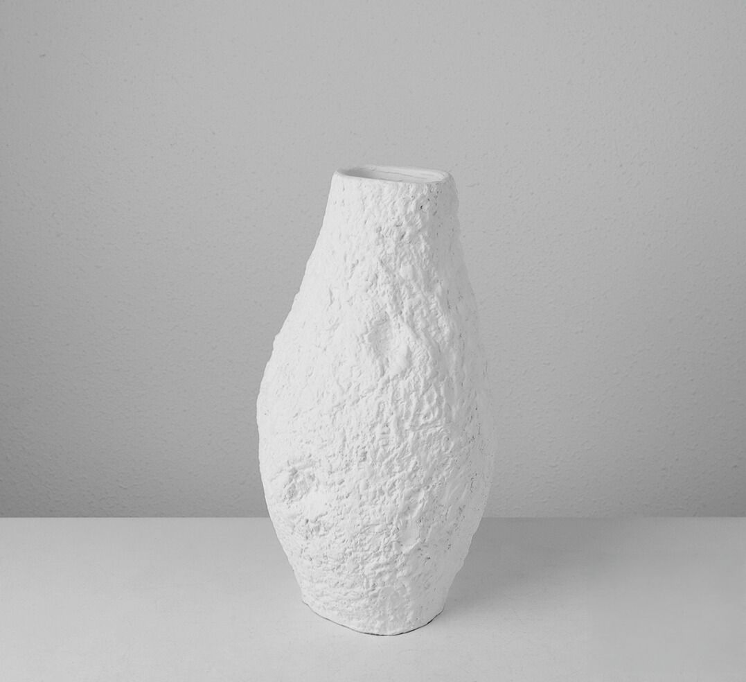 White Textured Ceramic Vase